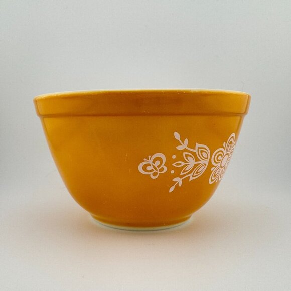 Vintage Pyrex Butterfly Gold Ovenware Bowl 1 1/2 Pint MCM Retro - Picture 4 of 7